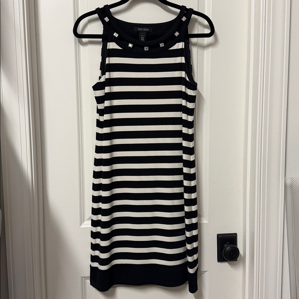 White House Black Market Striped Black and White Dress